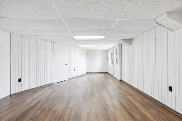 8996 Little Pelican Dr, Pelican Twp, MN 56472 - below grade area with a paneled ceiling and wood finished floors