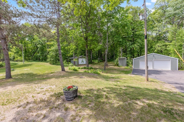 8996 Little Pelican Dr, Pelican Twp, MN 56472 - view of green lawn featuring a garage