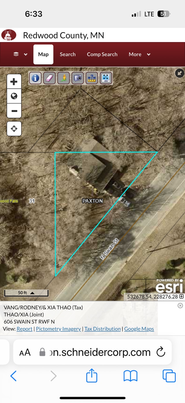 606 Swain St, Redwood Falls, MN 56283 - aerial view of property's location