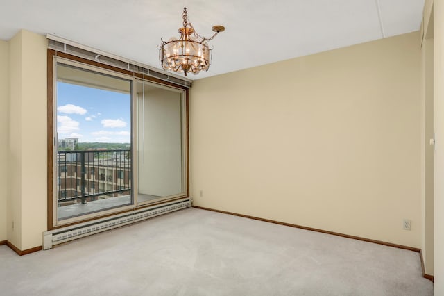 7200 York Ave S Unit 608, Edina, MN 55435 - empty room featuring baseboards, carpet floors, and a chandelier