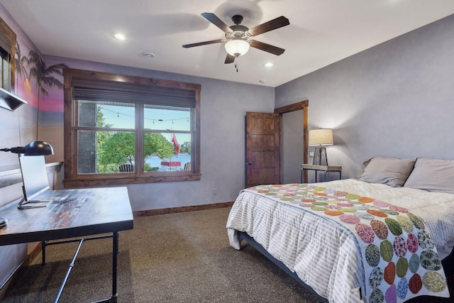 9328 Rhoy Ave, Chaska, MN 55318 - carpeted bedroom with recessed lighting, baseboards, and ceiling fan
