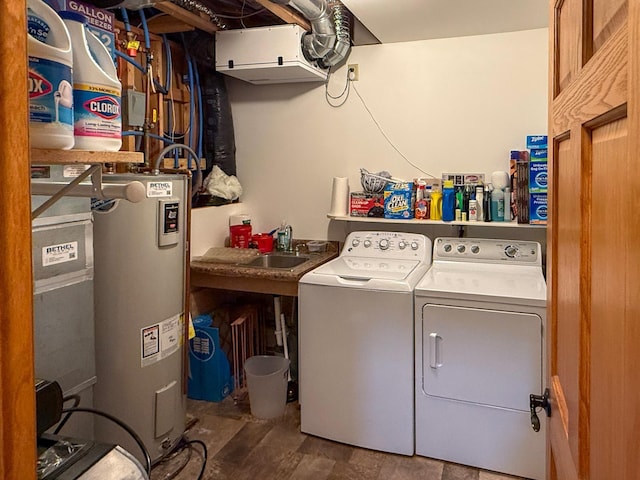 922 Whiskey Rd NW, Isanti, MN 55040 - laundry area with water heater and washer and clothes dryer
