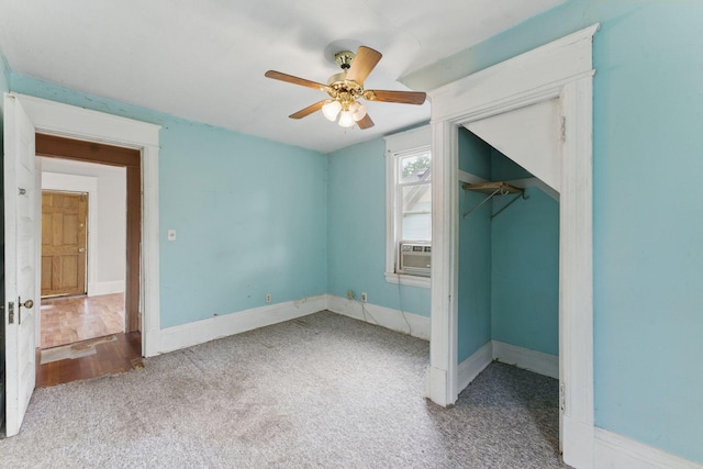 363 Geranium Ave E, Saint Paul, MN 55130 - unfurnished bedroom featuring carpet flooring, a closet, cooling unit, and ceiling fan