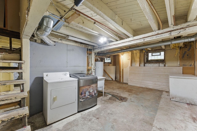 363 Geranium Ave E, Saint Paul, MN 55130 - basement featuring separate washer and dryer and water heater