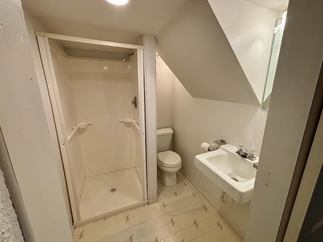 1116 Whitford St, Fergus Falls, MN 56537 - bathroom with a shower stall and marble look tiles