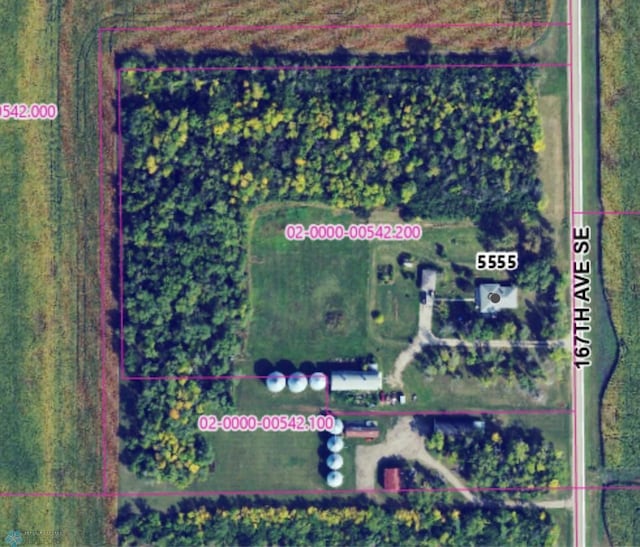5555 167th Ave SE, Walcott, ND 58051 - map / location with property parcel outlined