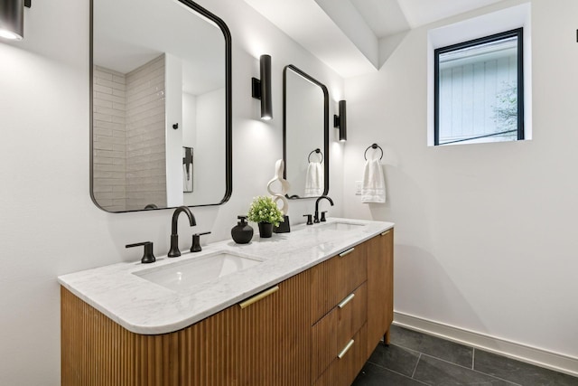 6608 Pawnee Rd, Edina, MN 55439 - full bathroom with double vanity and tile patterned floors
