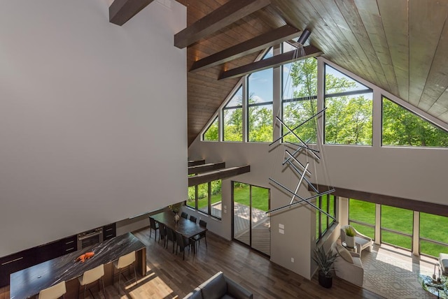 19923 See Gull Rd, Brainerd, MN 56401 - living room with wood ceiling and wood finished floors