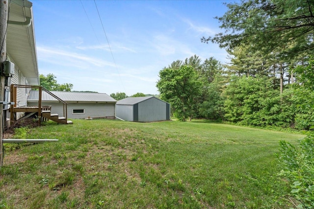 W7324 State Road 65, Trimbelle, WI 54003 - view of grassy yard featuring stairway and an outdoor structure