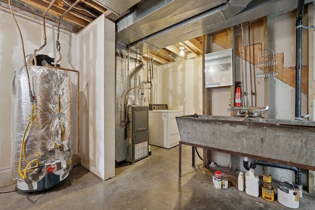 3015 22nd St, Minneapolis, MN 55406 - unfinished below grade area with washing machine and dryer and water heater