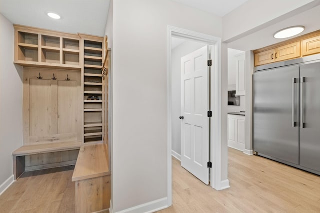 6141 Sherman Cir, Edina, MN 55436 - mudroom featuring light wood-type flooring and recessed lighting