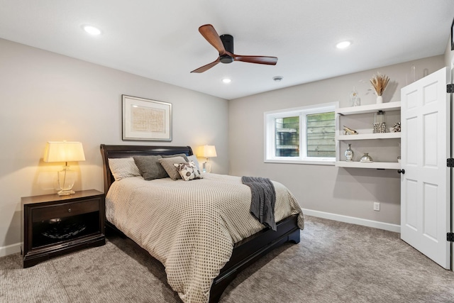 6141 Sherman Cir, Edina, MN 55436 - bedroom featuring carpet flooring, recessed lighting, and ceiling fan