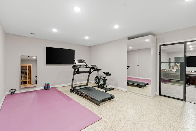 6141 Sherman Cir, Edina, MN 55436 - exercise area with recessed lighting and baseboards