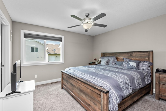 17051 Lupine Ln, Big Lake, MN 55309 - bedroom featuring light colored carpet, baseboards, and ceiling fan
