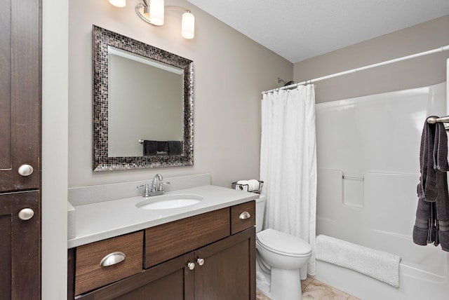 17051 Lupine Ln, Big Lake, MN 55309 - full bathroom featuring vanity, shower / bath combo with shower curtain, and toilet