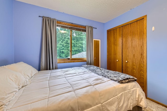 5959 373rd St, North Branch, MN 55056 - bedroom with a textured ceiling, a closet, and carpet