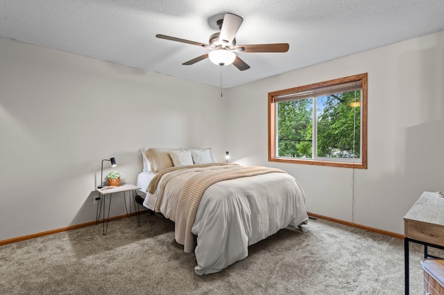 13610 Prairie Ct, Becker, MN 55308 - bedroom with carpet flooring, a ceiling fan, and a textured ceiling