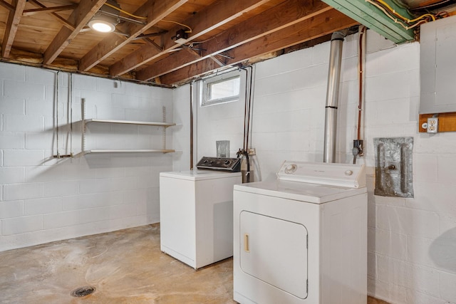1306 6th Ave NW, Austin, MN 55912 - laundry area featuring washing machine and clothes dryer and electric panel
