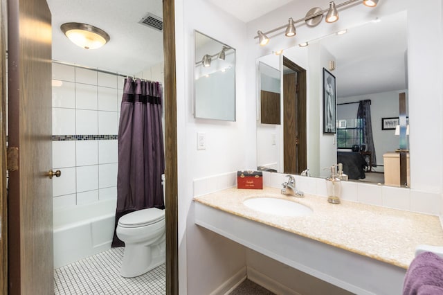 1006 Westbrooke Way Unit 2, Hopkins, MN 55343 - full bathroom with tile patterned floors, shower / bathtub combination with curtain, and vanity