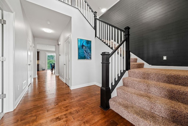 10388 188th St W, Lakeville, MN 55044 - stairs featuring hardwood / wood-style floors and baseboards