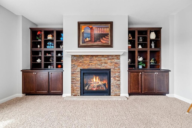 10388 188th St W, Lakeville, MN 55044 - living room with carpet floors, a fireplace, and baseboards
