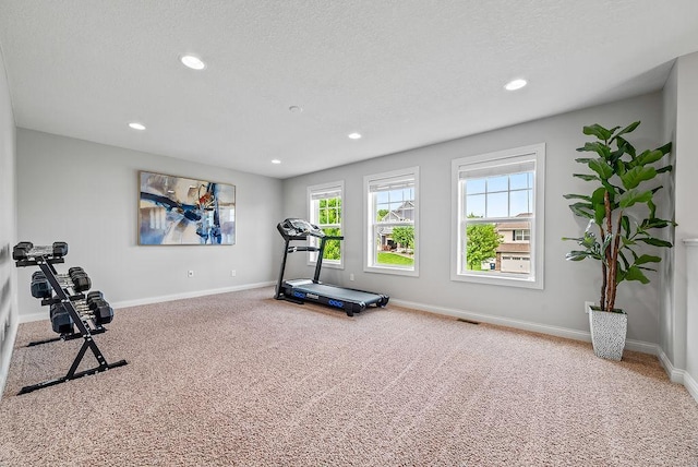10388 188th St W, Lakeville, MN 55044 - exercise room featuring carpet flooring, recessed lighting, and baseboards
