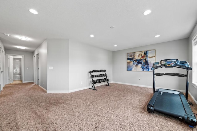 10388 188th St W, Lakeville, MN 55044 - workout room with carpet, baseboards, and recessed lighting