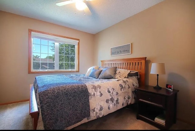 23501 Birch Cir, Rogers, MN 55374 - carpeted bedroom with a textured ceiling, baseboards, and ceiling fan