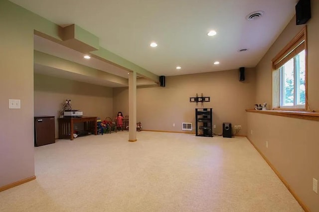 23501 Birch Cir, Rogers, MN 55374 - basement featuring recessed lighting, carpet flooring, and baseboards
