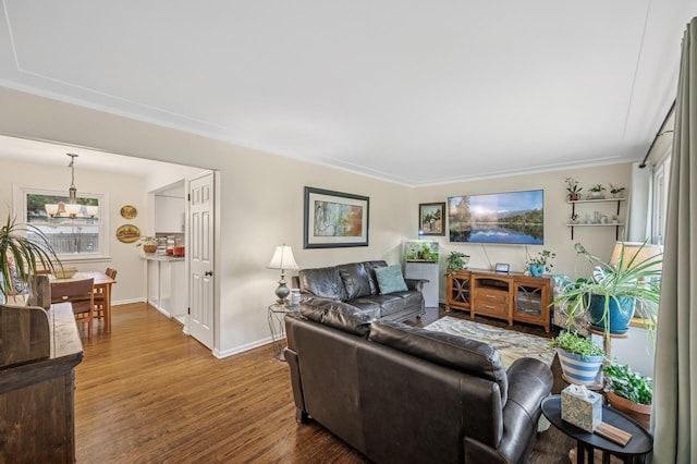 179 County Road F W, Shoreview, MN 55126 - living room with a chandelier and wood finished floors