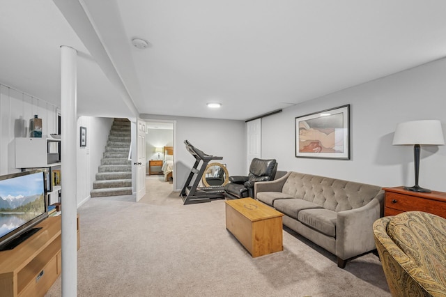 179 County Road F W, Shoreview, MN 55126 - living area with carpet and stairway
