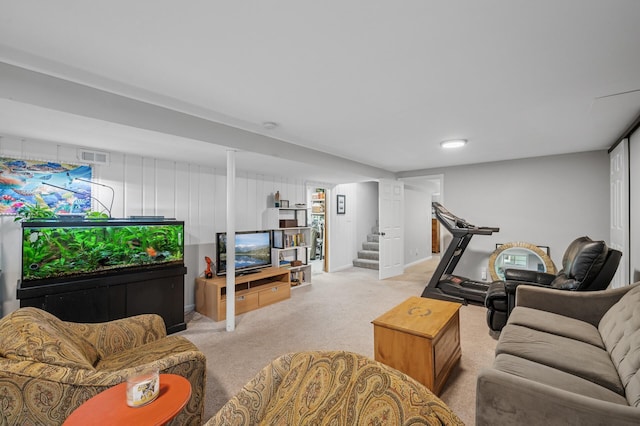 179 County Road F W, Shoreview, MN 55126 - living area with light colored carpet and stairs