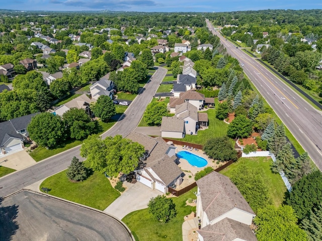 14057 Flintwood Ct, Apple Valley, MN 55124 - aerial view of residential area featuring a pool area