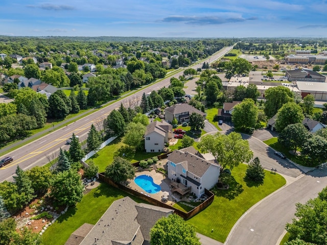 14057 Flintwood Ct, Apple Valley, MN 55124 - aerial perspective of suburban area featuring a pool