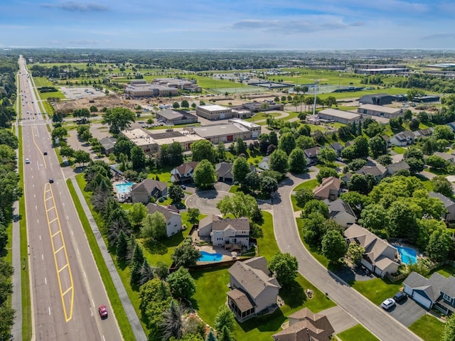 14057 Flintwood Ct, Apple Valley, MN 55124 - aerial view of residential area featuring a pool and a major roadway