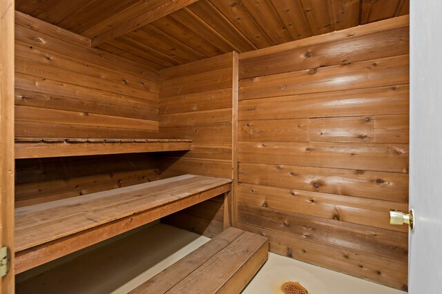 3004 36th Ave NE, Saint Anthony, MN 55418 - relaxing sauna / steam room featuring wood ceiling and wooden walls