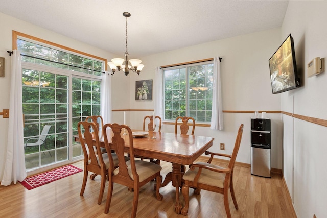 9026 Merrimac Ln N, Maple Grove, MN 55311 - dining room featuring light wood-style floors, plenty of natural light, and a chandelier