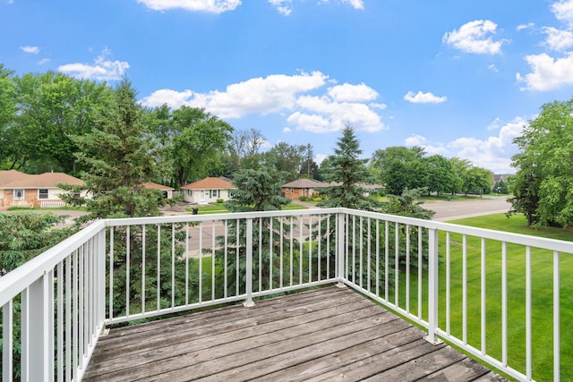 5423 Elm Grove Ave, New Hope, MN 55428 - wooden terrace featuring a residential view and a yard