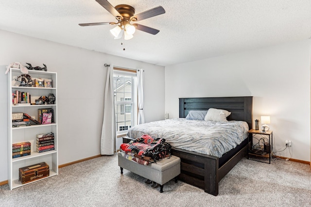 15040 Farnham Ave N, Hugo, MN 55038 - carpeted bedroom with a textured ceiling and ceiling fan