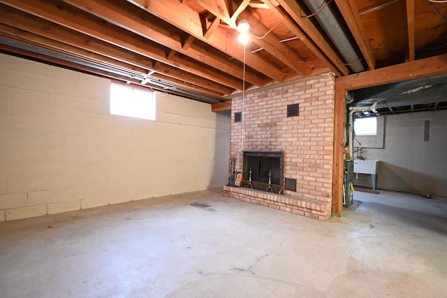 952 Fuller St S, Shakopee, MN 55379 - below grade area with a brick fireplace