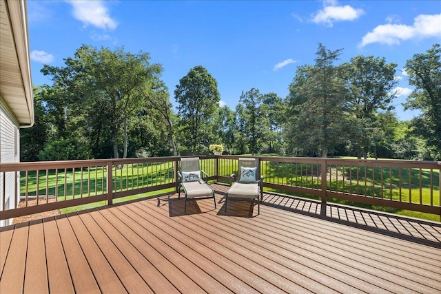 1195 64th St, Hudson, WI 54016 - deck featuring view of scattered trees and a lawn