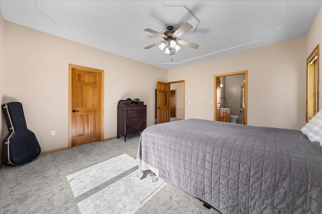 1195 64th St, Hudson, WI 54016 - bedroom featuring carpet flooring, a ceiling fan, and connected bathroom