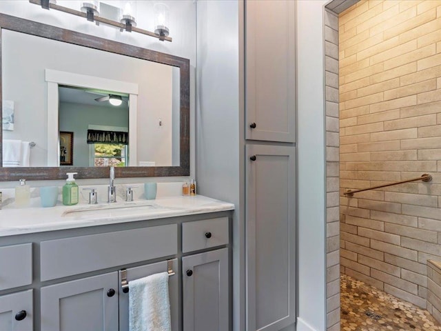 12144 Sylvan Dr SW, Sylvan Twp, MN 56473 - bathroom featuring vanity and tiled shower