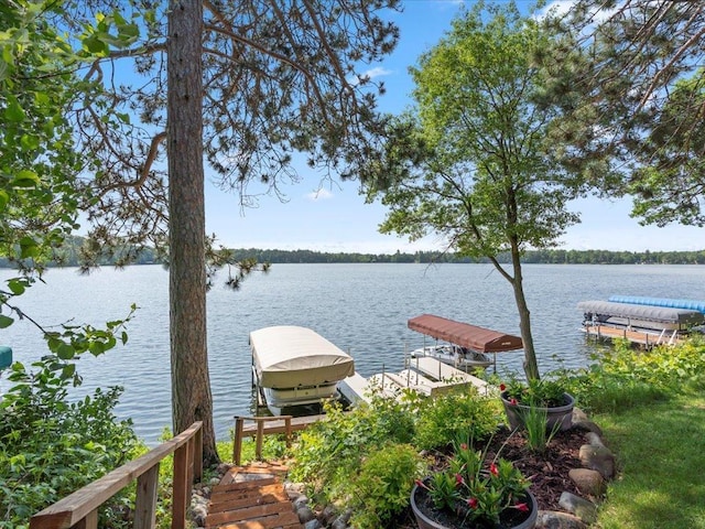 12144 Sylvan Dr SW, Sylvan Twp, MN 56473 - water view with boat lift and a boat dock