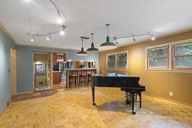 895 Front, Saint Paul, MN 55103 - living area with track lighting and ornamental molding
