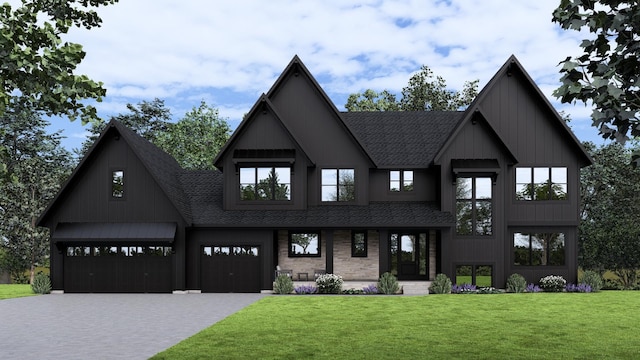 21281 Dorothy Way, Spring Lake Twp, MN 55372 - modern inspired farmhouse with roof with shingles, a front yard, and a garage