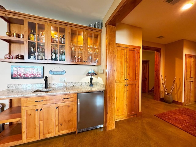 2438 Birch Point Rd, Greenwood Twp, MN 55790 - indoor wet bar featuring refrigerator