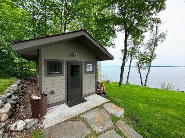 2438 Birch Point Rd, Greenwood Twp, MN 55790 - view of outbuilding with a water view
