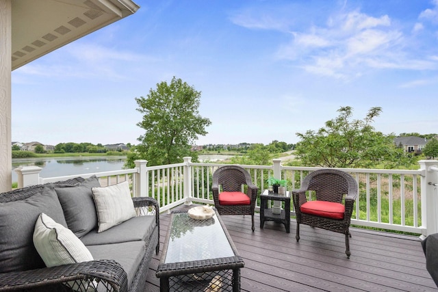 3710 Talero Curv, Chaska, MN 55318 - deck featuring an outdoor hangout area and a water view