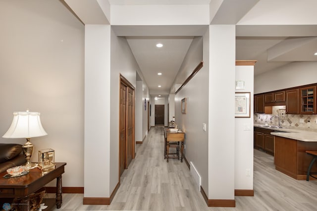 1365 Highpointe Dr N, Fargo, ND 58102 - hallway featuring light wood-type flooring and recessed lighting